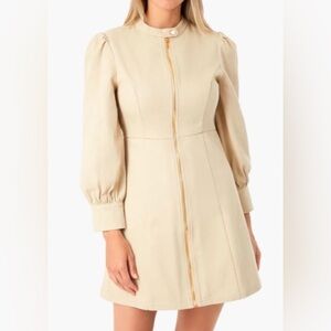 Hyacinth House x Tuckernuck Brighton Full Zip Mini Dress Taupe Size Large